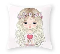 Housse Coussin 40x40 La Princesse Coussin Coton et Lin 1 pièce Housse Coussin Carré Coussin Decoratif Canape avec Fermeture Glissière- pour Chambre Voiture