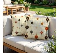 Housse Coussin 55x55 Abstrait Coussins de Jardin Lin Lot de 2, u-128