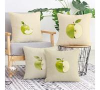 Housse Coussin 60x60 cm Simple, Lot de 4 Décoratif Taie d'oreiller en Peluche Courte, Housse de Coussin Exterieur Impermeable pour Salon de Jardin Chambre Canapé Chaise Lit Pomme L-G436
