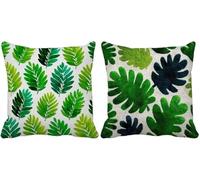 Housse Coussin 75x75 Vert Coussin Exterieur Impermeable Doux Lot de 2, Feuille Cushion Covers pour Decoration Salon Chambre Canape Decoration Salon Eté Exterieur Jardin Terrasse Taie Oreiller -9599m