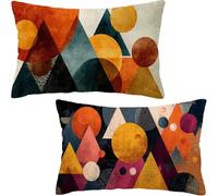 Housse Coussin 80x50 cm Lot de 2, Housse de Coussin géométrie Coussin Canape, Rectangle Coussin Decoratif rouge Coussin Exterieur, Printemps Taie D'oreiller pour Canapé Salon Decoration Maison D6-433