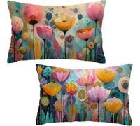 Housse Coussin 80x60 Lot de 2, Housse de Coussin coloré Coussin Canape, Rectangle Coussin Decoratif usine Coussin Exterieur, Printemps Taie D'oreiller pour Maison Salon Chambre Lit Clic Clac D6-425