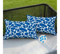 Housse Coussin Exterieur Impermeable 30x50 cm Lot de 2 Abstrait Housses de Coussin Décoratif Housse de Coussins Bleu Canape Taie D'Oreiller pour Salon Chambre Patio Jardin Extérieur Décoration -SC513
