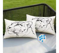Housse Coussin Exterieur Impermeable 40x70 cm Lot de 2 Abstrait Housses de Coussin Décoratif Housse de Coussins Animaux Canape Taie D'Oreiller pour Salon Chambre Jardin Extérieur Décoration -SC499