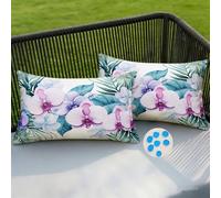 Housse Coussin Exterieur Impermeable 50x80 cm Lot de 2 Plantes Housses de Coussin Décoratif Housse de Coussins Fleurs Printemps Taie D'Oreiller pour Salon Patio Jardin Extérieur Décoration -SC501