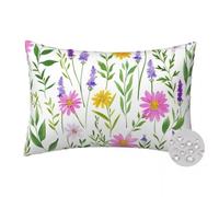 Housse Coussin Exterieur Impermeable Lin, Lot de 2 housse de coussin 50x70 cm, Housses de Coussin Botanique Coussins Décoratifs Fleurs et Plantes Taie D'Oreiller pour Salon Patio Jardin Canapé -FS159