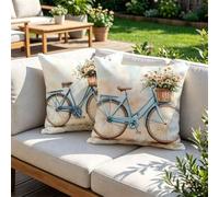 Housse Coussin Lot de 2 Velours Taie Oreiller 55x55 Couleur du thé u-100