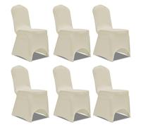 Housse Crème Extensible Pour Chaise 6 Pièces
