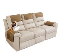 Housse D'accoudoir De Canapé Avec Poche 1/2/3 Places Appuie-tête Antidérapantes Housses, Universal Protecteur Matelassé Résistant à L'eau Couvre Amovible Pour Maison Salon (Kaki,3 Places (5 PièCes))