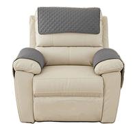 Housse D'accoudoir De Canapé, Housse D'appui-tête pour Housse De Bras De Fauteuil Inclinable, NNSMUN Housse De Fauteuil Antidérapante Matelassée, Protege de Meubles (Gris foncé,2 personnes - 4Pcs)