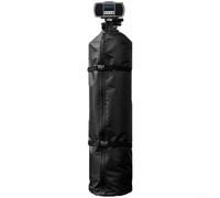 Housse d'adoucisseur d'eau Oxford 600D étanche avec fermeture éclair et boucles, veste de protection anti-condensation pour réservoirs ronds extérieurs, noir (22,9 x 121,9 cm)