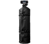 Housse d'adoucisseur d'eau Oxford 600D étanche avec fermeture éclair et boucles, veste de protection anti-condensation pour réservoirs ronds extérieurs, noir (30,5 x 132,1 cm)