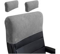 Housse d'appui-tête de Chaise de Bureau Extensible Couverture Appui-tête Fauteuil de Bureau Housse Protection -Gris Clair