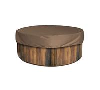 Housse de Bain à Remous Ronde Extérieure, Capuchon de Couverture de Baignoire à Baldaquin, Couverture de Piscine Résistante à la Poussière, Housses de Mobilier D'extérieur pour Baignoire,(Brun)
