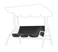 Housse de balancelle imperméable 150 cm noire résistante aux UV | Tissu Oxford 210D, dos revêtu d'argent, pare-pluie, longueur de 150 cm, s'adapte aux balançoires standard