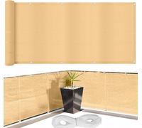 Housse de balcon, tapis 90 x 600 cm plastique beige (sable)