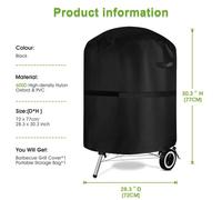 Housse de barbecue au charbon de bois, couverture étanche et robuste en Nylon 420D avec sac pour Weber, Brinkmann, Char-Broil Jenn Air Holland, 72cm