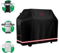 Housse de barbecue écologique avec revêtementPolyuréthaneimperméable, adaptée aux barbecues à gaz à 3 ou 4 brûleurs, résistante, noire, 136 x 70 x 114 cm