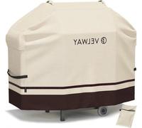 Housse de barbecue Famanu pour grands barbecues à gaz - robuste et résistante aux UV - housse de protection coupe-vent avec ouvertures de ventilation - 145 x 61 x 117 cm - ivoire