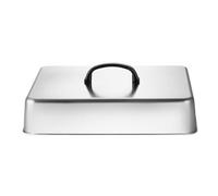 Housse de barbecue polyvalente en intérieur et en extérieur, 43,5 x 28,2 x 6,6 cm, couvercle en acier inoxydable, hotte de gril, grand design rectangulaire, pour cuisine commerciale et domestique