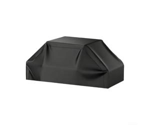 Housse de barbecue pour barbecue extérieur à dessus plat Demi forme trapézoïdale indéchirable Matériau résistant aux UV Sangles sécurisées Noir 145 x 70 x 70 cm