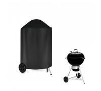 Housse de Barbecue Ronde Imperméable à Charbon, Anti-UV et Anti-Vent Tissu Oxford 210D, Protection Tout Temps Compatible Weber Kettle et Autres Marques (Couleur-1,71x65cm)