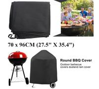 Housse de Barbecue Ronde imperméable à l'eau TEMPSA - 70x96cm - Fibre de polyester - Noir