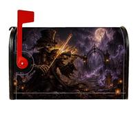 Housse de boîte aux lettres magnétique squelette gothique fantaisie violon fantôme Halloween boîte aux lettres pour décoration de porche avant 53,3 x 64,9 cm