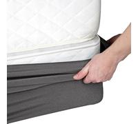 Housse de Cadre de lit 90x200 140x200 160x200 180x200 - Tissu Doux et Extensible - Rendu Impeccable - Facile à Installer(Gris foncé,Full)