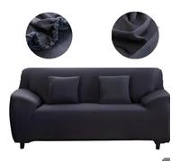 Housse de canapé 2 places 145-185cm élastique - Tissu polyester antidérapant - Protection contre taches et poils d'animaux