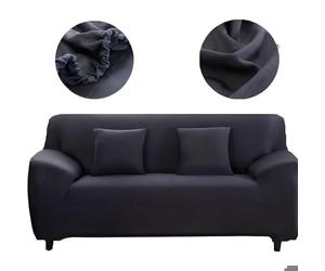 Housse de canapé 2 places 145-185cm élastique - Tissu polyester antidérapant - Protection contre taches et poils d'animaux