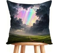 Housse De Canapé 40x40 cm Coussin Canape Nuage Coussin Decoratif Lin avec Fermeture éclair Invisible Vue ArrièRe 5-SZD83