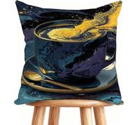 Housse De Canapé 55x55 cm Coussin Canape Thé Coussin Decoratif Lin Impression Recto Verso avec Fermeture éclair Invisible Couleur Q-63G37