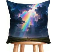 Housse De Canapé 60x60 cm Coussin Canape Vue ArrièRe Coussin Decoratif Lin avec Fermeture éclair Invisible Nuage L-079M0