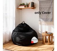 Housse de canapé bean bag vide, taille M, options multicolores, style décontracté pour extérieur, avec poche latérale + design de poignée, pratique pour ranger de petits objets, facile à ramasser et à