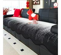 Housse de Canapé Chenille Antidérapant,Plaid Protege Canape 3 Places Angle et Fauteuil Protection Anti Griffure Chien Chat,Coussin Seulement(Black,90x160cm)