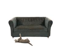 Housse de canapé Chesterfield en velours extensible avec coussins de siège, chaise courbée, fauteuil, style vintage, 3 places