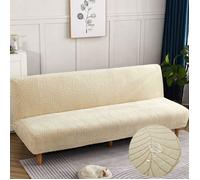 Housse de canapé clic-clac jacquard, extensible, imperméable, universelle sans accoudoirs,Beige, 160-190cm