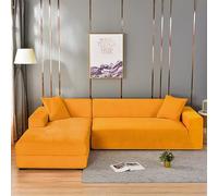 Housse de canapé d'angle en velours chenille épais et doux pour canapé d'angle 1 ou 4 places - Protection élégante - 185 - 230 cm à droite - Idéal pour décoration d'intérieur