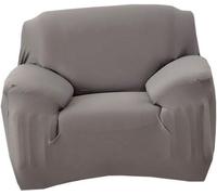 Housse de canapé d'angle - Housse de canapé 2 places - Housse de canapé extensible - Couleur unie simple - Housse extensible antidérapante pour fauteuil relax - Housse de canapé imperméable - Gris - A