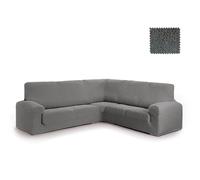 Housse de canapé d'angle Multi-élastique Roque, Grande, E06 Gris. COMPOSITION :55% Polyestère - 35% Coton - 10% Élastomère