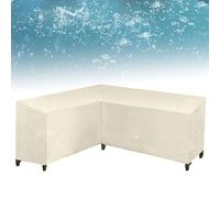 Housse de canapé d'angle robuste et imperméable en tissu bœuf avec grille d'aération pour mobilier de jardin - 286 x 286 x 82 cm - Résistant aux intempéries et aux UV
