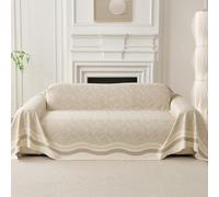 Housse de canapé d'été en Soie glacée Couverture Douce Plaid Polyvalent en Jacquard Protecteur de canapé Lavable Couverture protectrice pour Meubles sectionnels Lourds,Marron,180 * 340cm