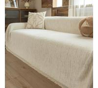 Housse de canapé en Chenille, Glands de Couverture de canapé Modernes | Couverture de canapé, protection de meubles polyvalente, couverture décorative for canapé de 1 à 5 places(Beige,180x230cm)