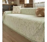 Housse de canapé en Chenille, Glands de Couverture de canapé Modernes | Couverture de canapé, protection de meubles polyvalente, couverture décorative for canapé de 1 à 5 places(Green,180x280cm)