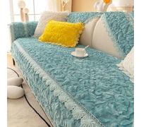 Housse de canapé en peluche antidérapante et épaisse pour canapé sectionnel et accoudoirs, protection de meubles douce et chaude pour chiens et chats (bleu, 70 x 150 cm)