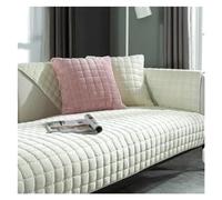 Housse de canapé en velours universelle à carreaux en peluche antidérapante épaissie pour salon - Housse de canapé en flanelle chaude - Serviette d'accoudoir et de dossier (blanc, 110 x 180 cm, 1