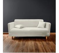 Douceur d'Intérieur Housse de canapé Laina bouclette en polyester extensible Naturel 230x60x105 cm