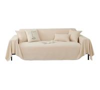 Housse de canapé extensible - PZCC - Avec glands tissés - 180 x 130 cm - Beige - Quatre saisons