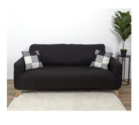 HOME DECO FACTORY - TX8153, Housse Extensible pour canapé 3 Places, Protection et Style, Textile Lavable en Machine, Dimensions 230 x 80 x 85 cm, Couleur Noire